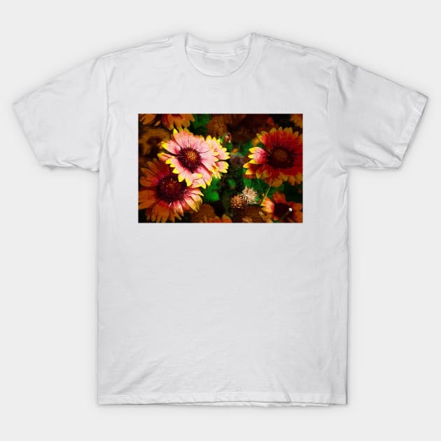 Fall Flowers In Impasto T-Shirt by KirtTisdale